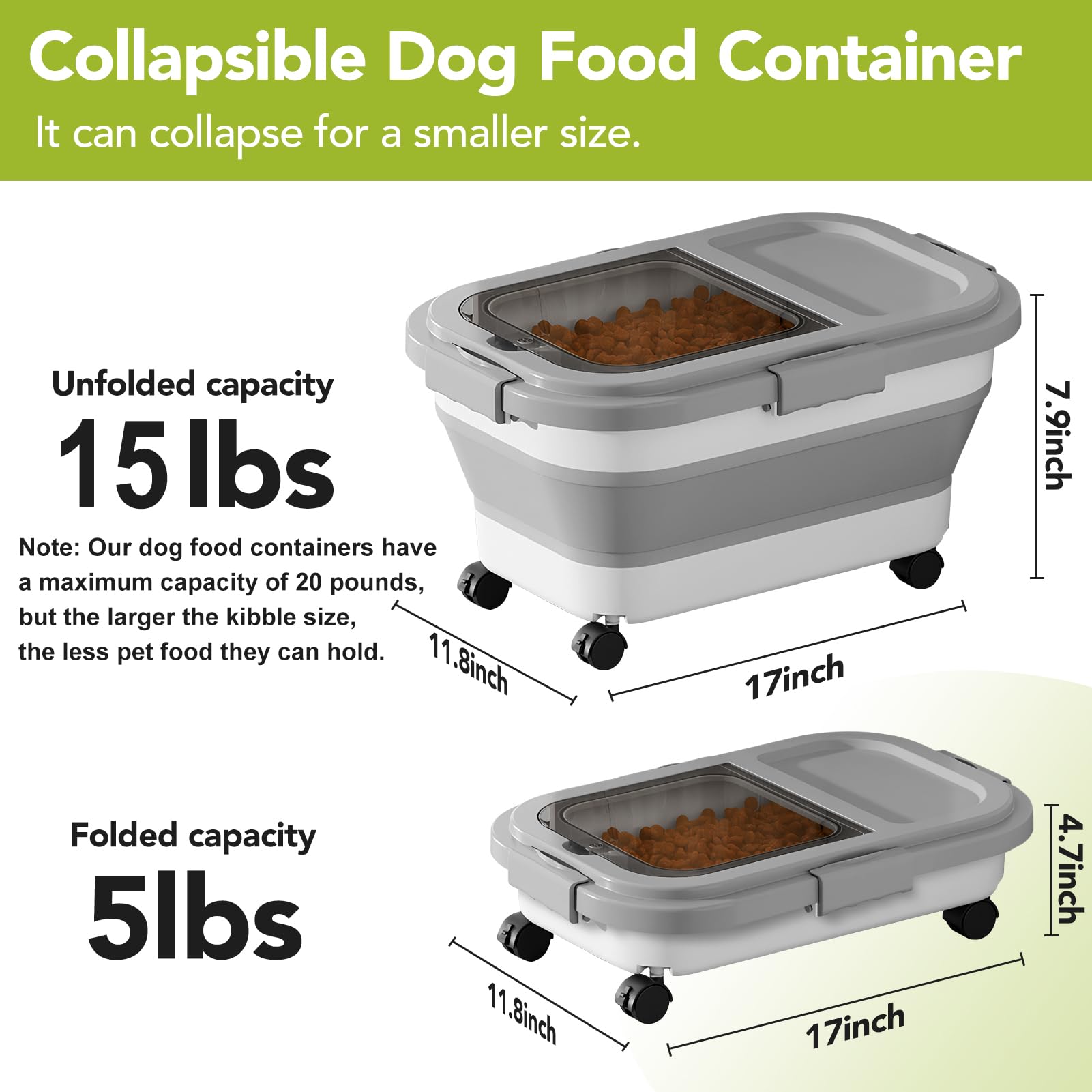 Summark multi-purpose dry food storage suitable for staples besides pet food.