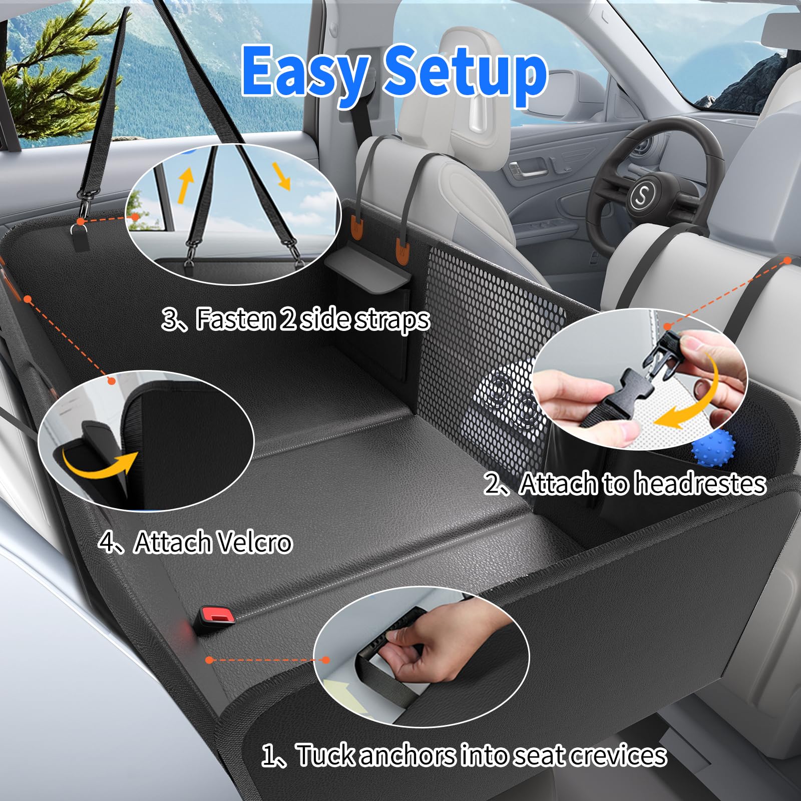 SummitGo-fit-most-vehicles-back-seat-cover adapts to most cars with quick install