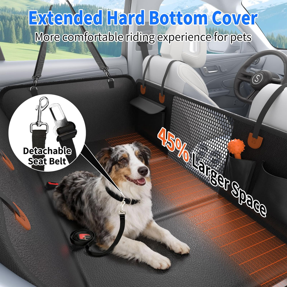 SummitGo PU-leather-hard-bottom-dog-seat-cover shows durable protection for upholstery