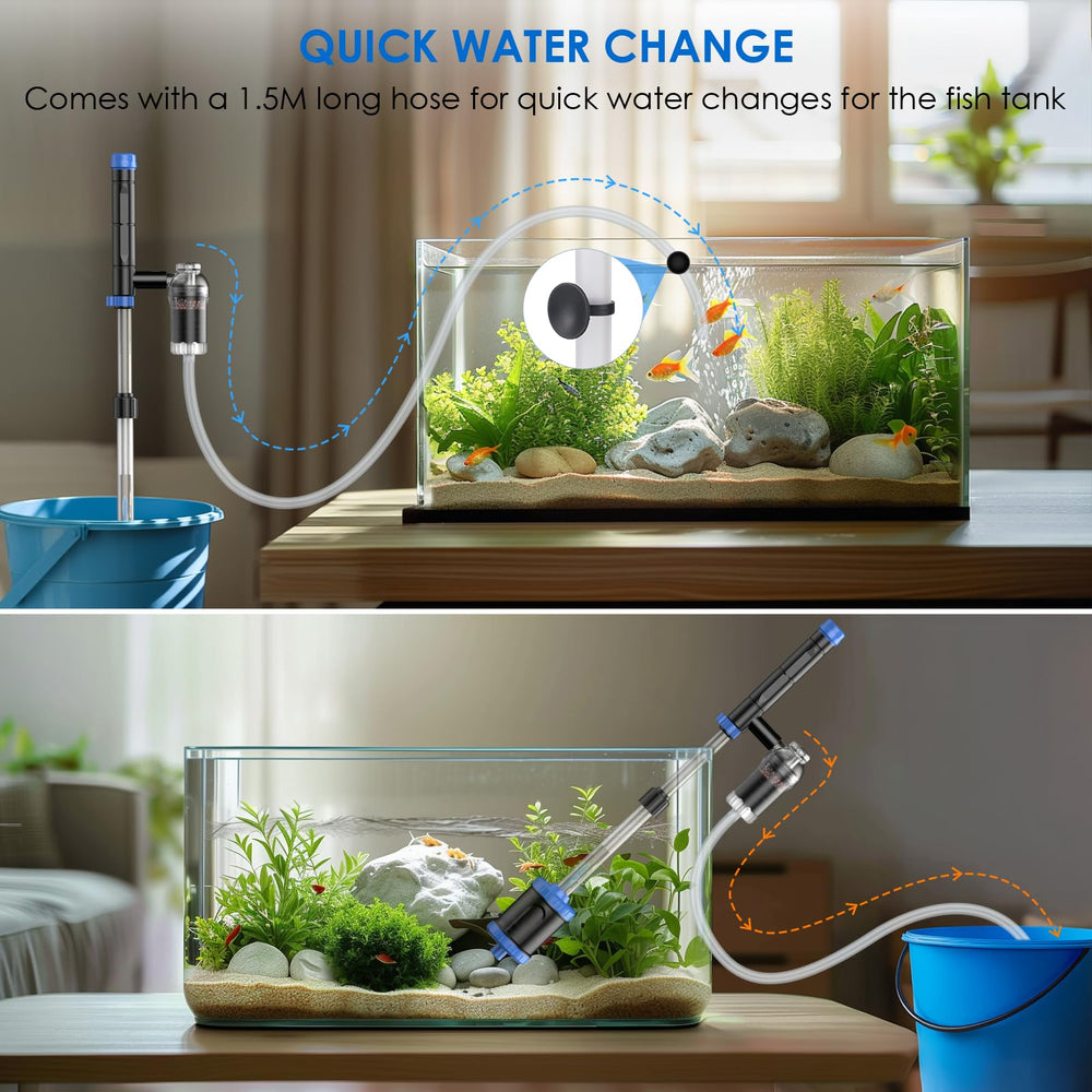 Suness 15cm telescopic tube adjusts to tank height for versatile cleaning