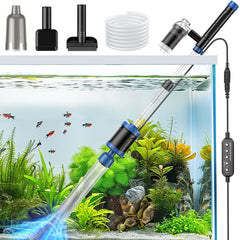 Suness aquarium vacuum with 36W suction demonstrates quick water changes