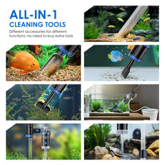 Suness all-in-one cleaner combines siphon filtration and algae removal