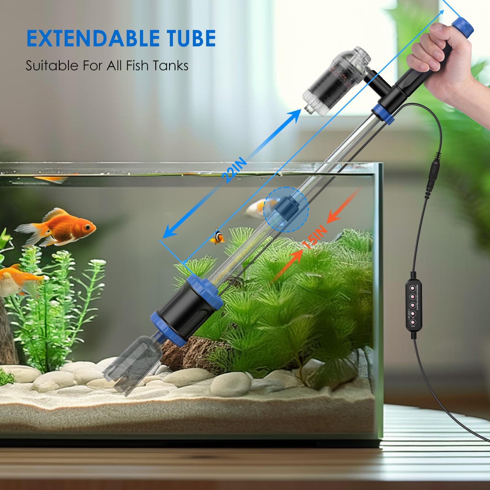 Suness user-friendly handle design reduces strain during cleaning