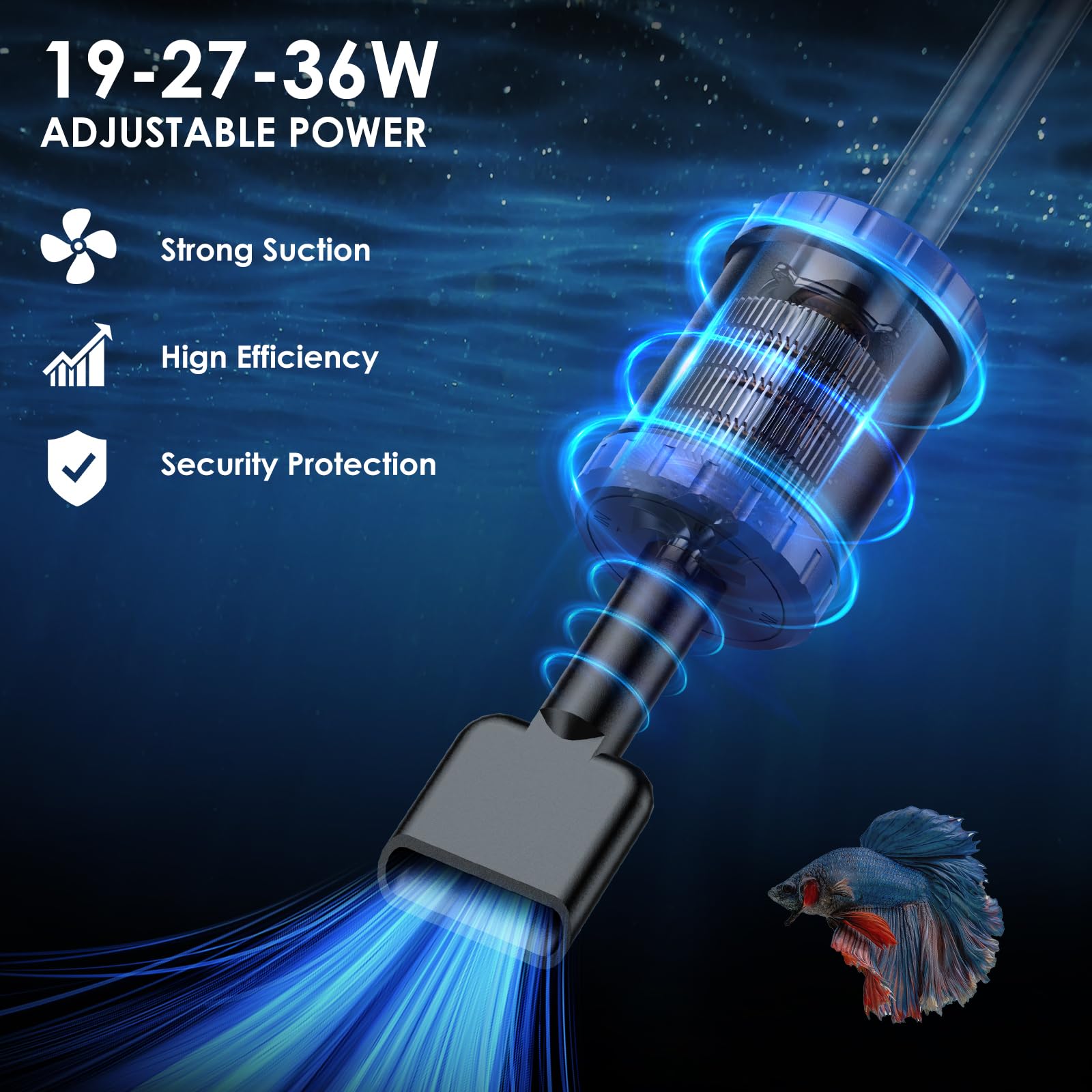 Suness aquarium vacuum timer-off feature enables safe unattended cleaning