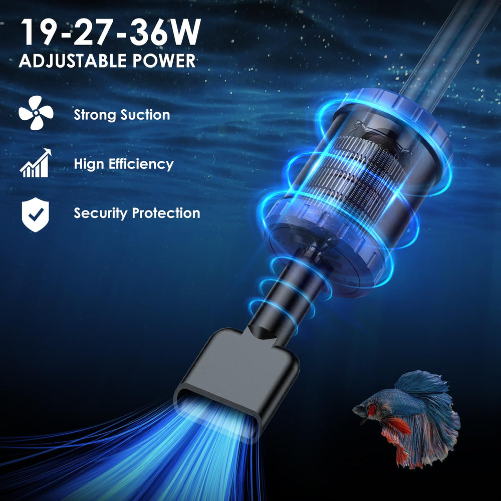 Suness aquarium vacuum timer-off feature enables safe unattended cleaning