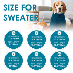 SUNFURA blue XXL dog sweater abdomen opening for easy bathroom breaks