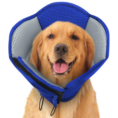SUNFURA breathable-mesh dog cone in blue supports comfortable recovery after surgery