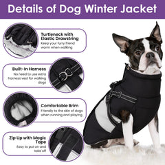 SUNFURA fleece-lined dog jacket close-up shows plush warmth and comfort.