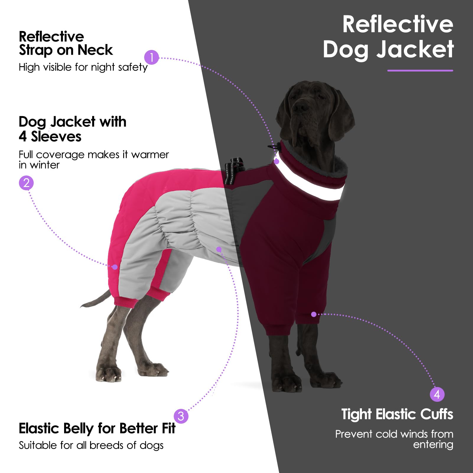 SUNFURA fur collar adjustable coat helps keep cold air out during windy walks.