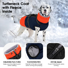 SUNFURA waterproof fleece coat keeps your dog dry during rain and snow