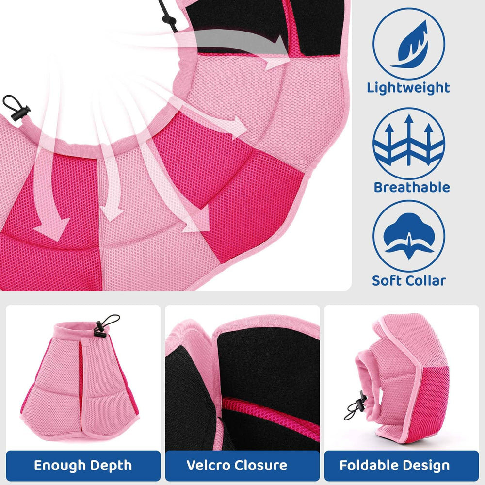 SUNFURA dog cone breathable-mesh keeps skin cool during recovery.