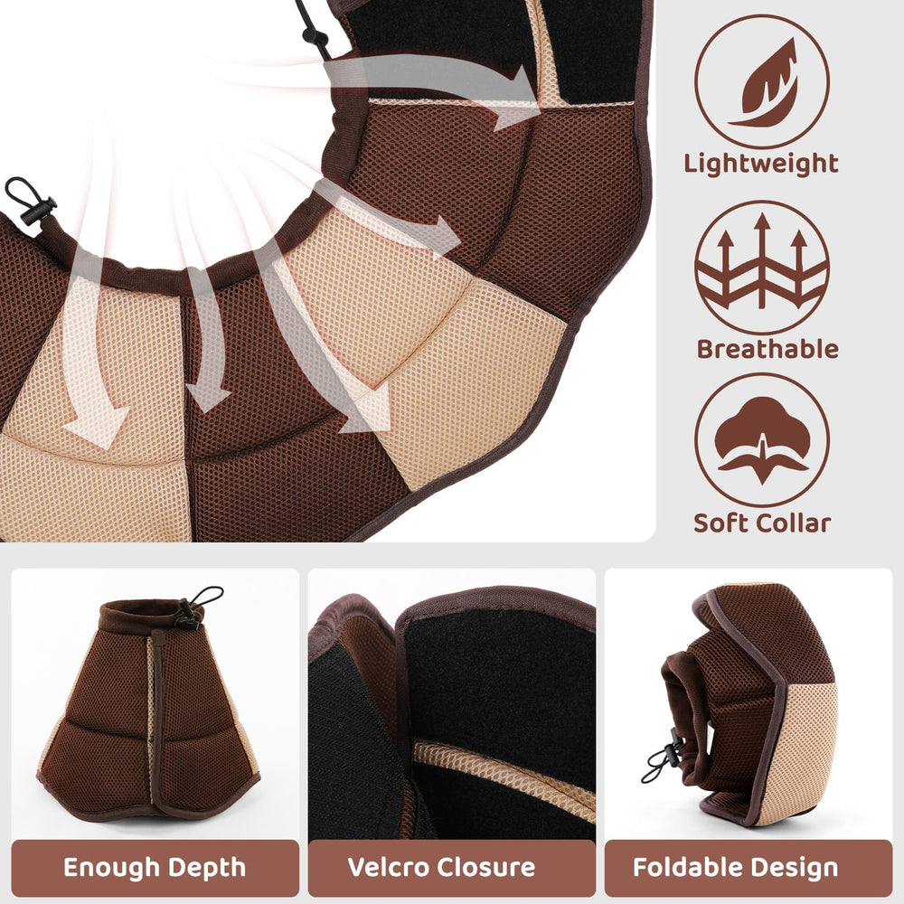 SUNFURA dog cone with hook-and-loop closure, easy on/off after surgery