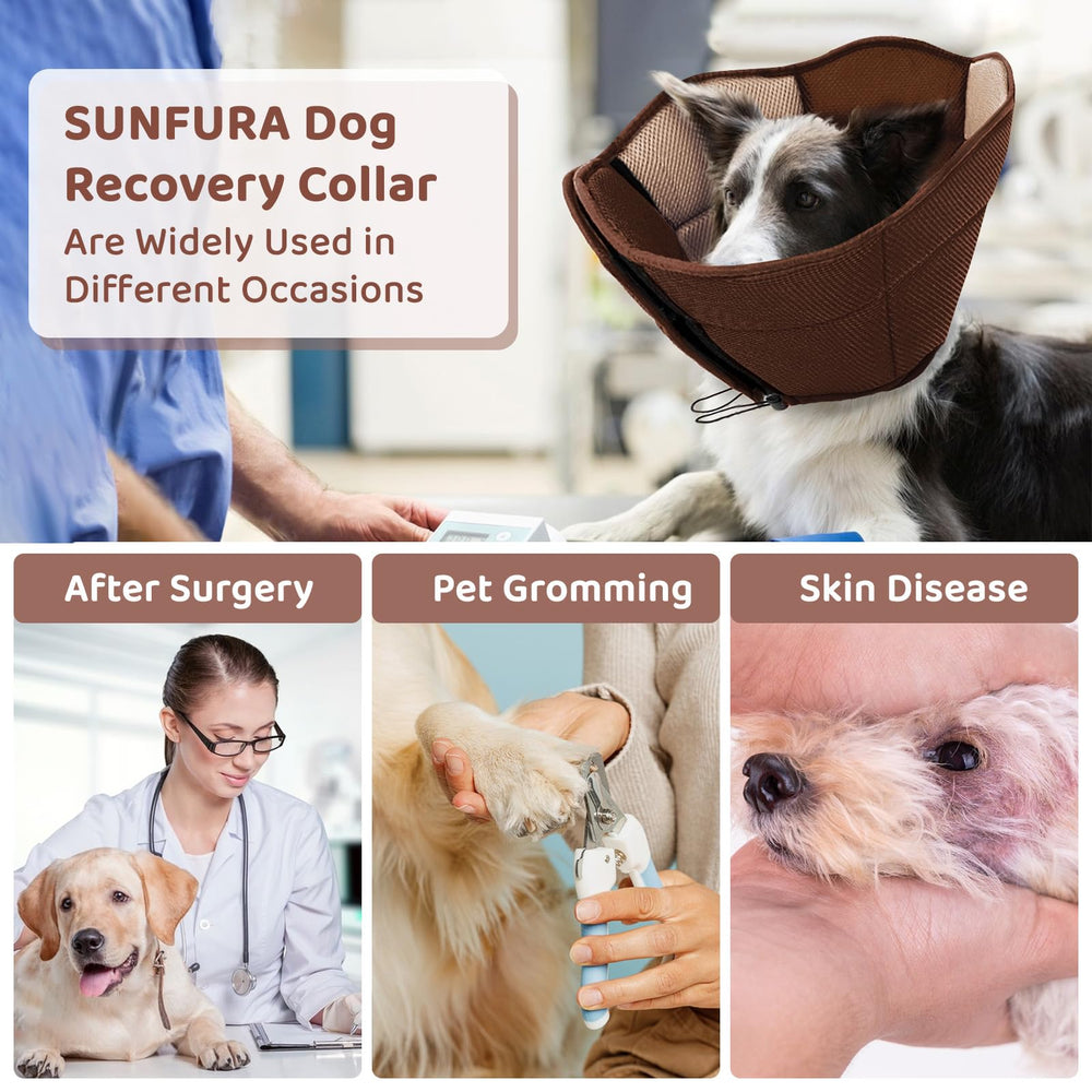 SUNFURA adjustable neck-drawstring cone, fits most small breeds
