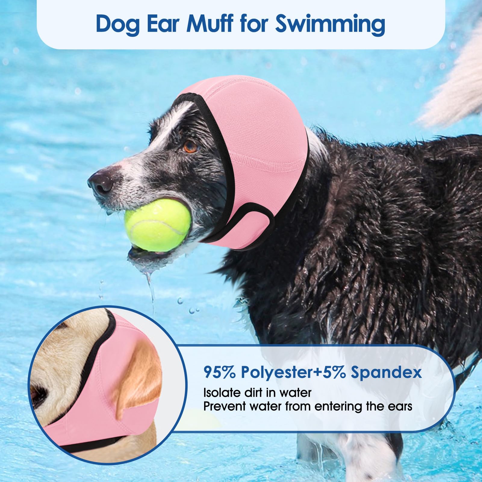 SUNFURA Dog Grooming Bath wrap focus keeps ears dry during baths and force drying