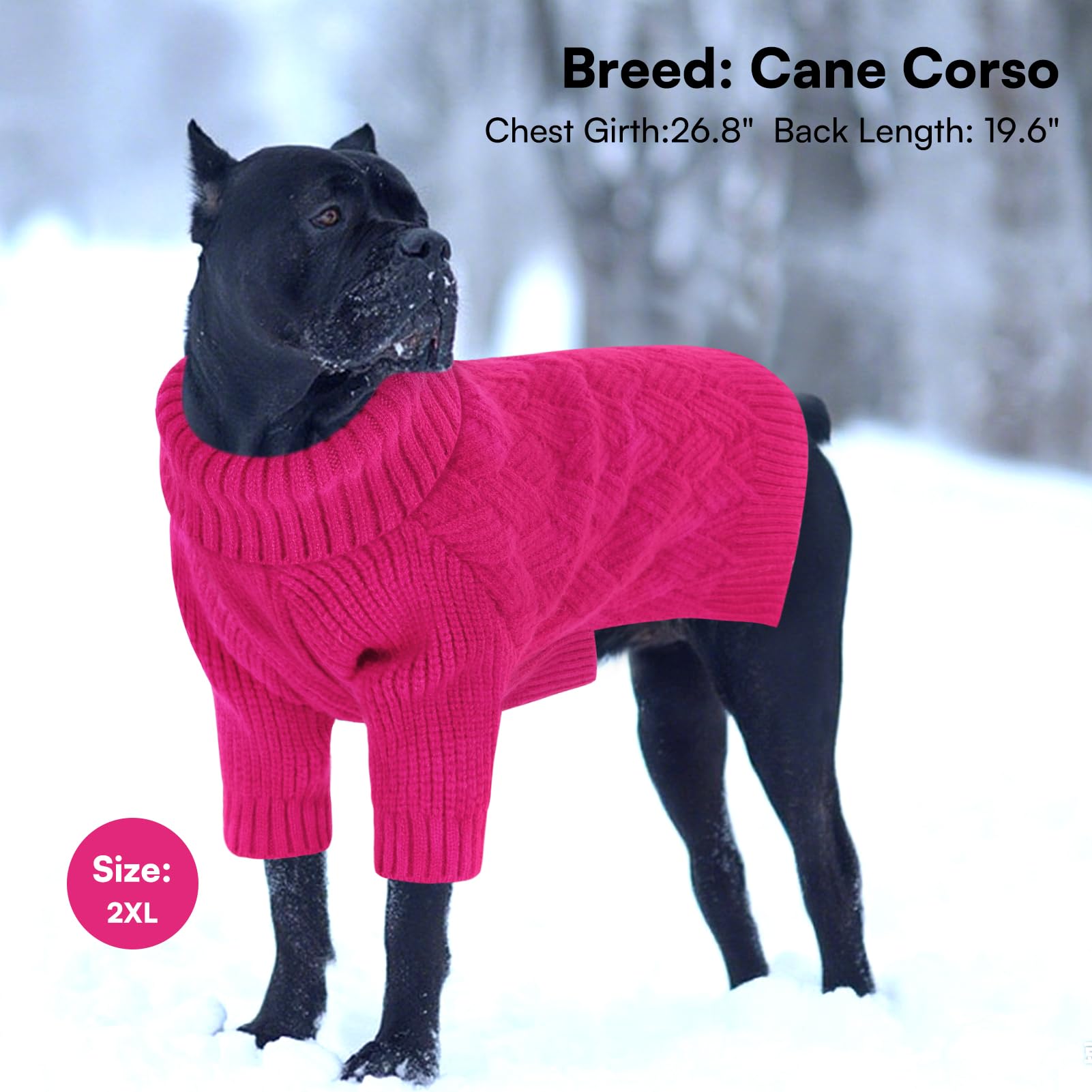 SUNFURA dog sweater xl knit detail showing soft cozy yarn