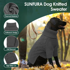 SUNFURA dog sweater back view shows snug, secure fit