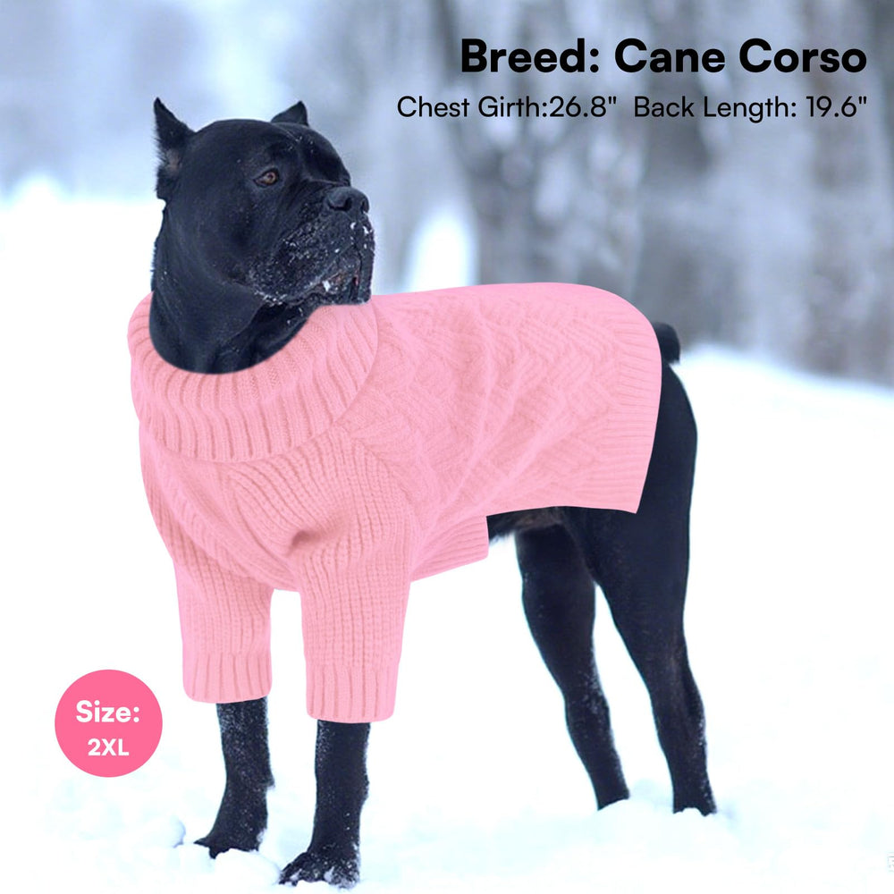 SUNFURA pink XL dog sweater abdomen opening for convenient bathroom access