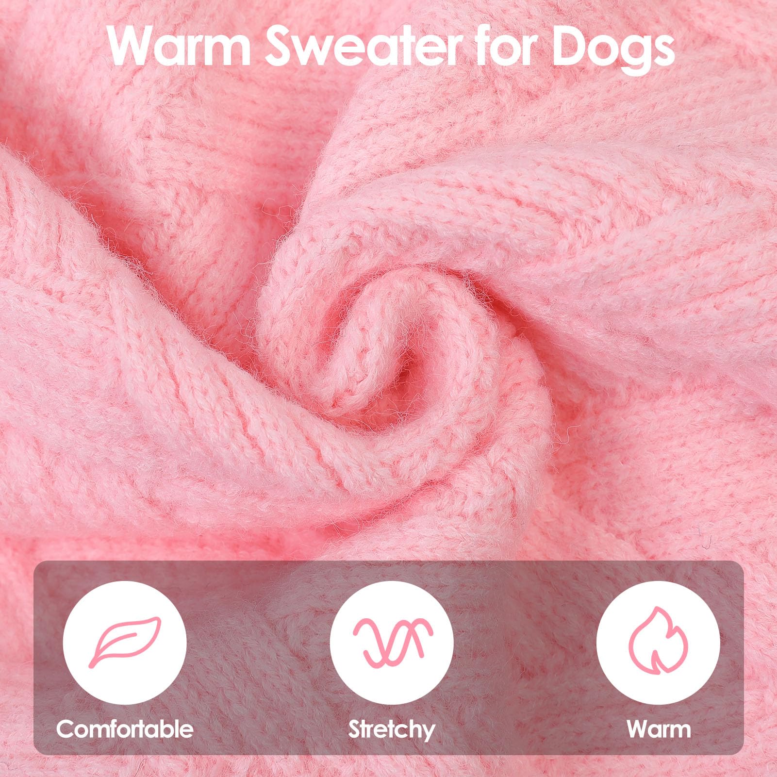 SUNFURA pink XL dog sweater back view demonstrates full coverage and snug fit