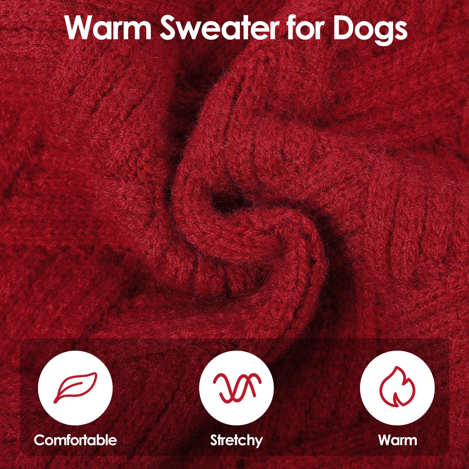 SUNFURA solid knit dog sweater fits corgi and french bulldog easily