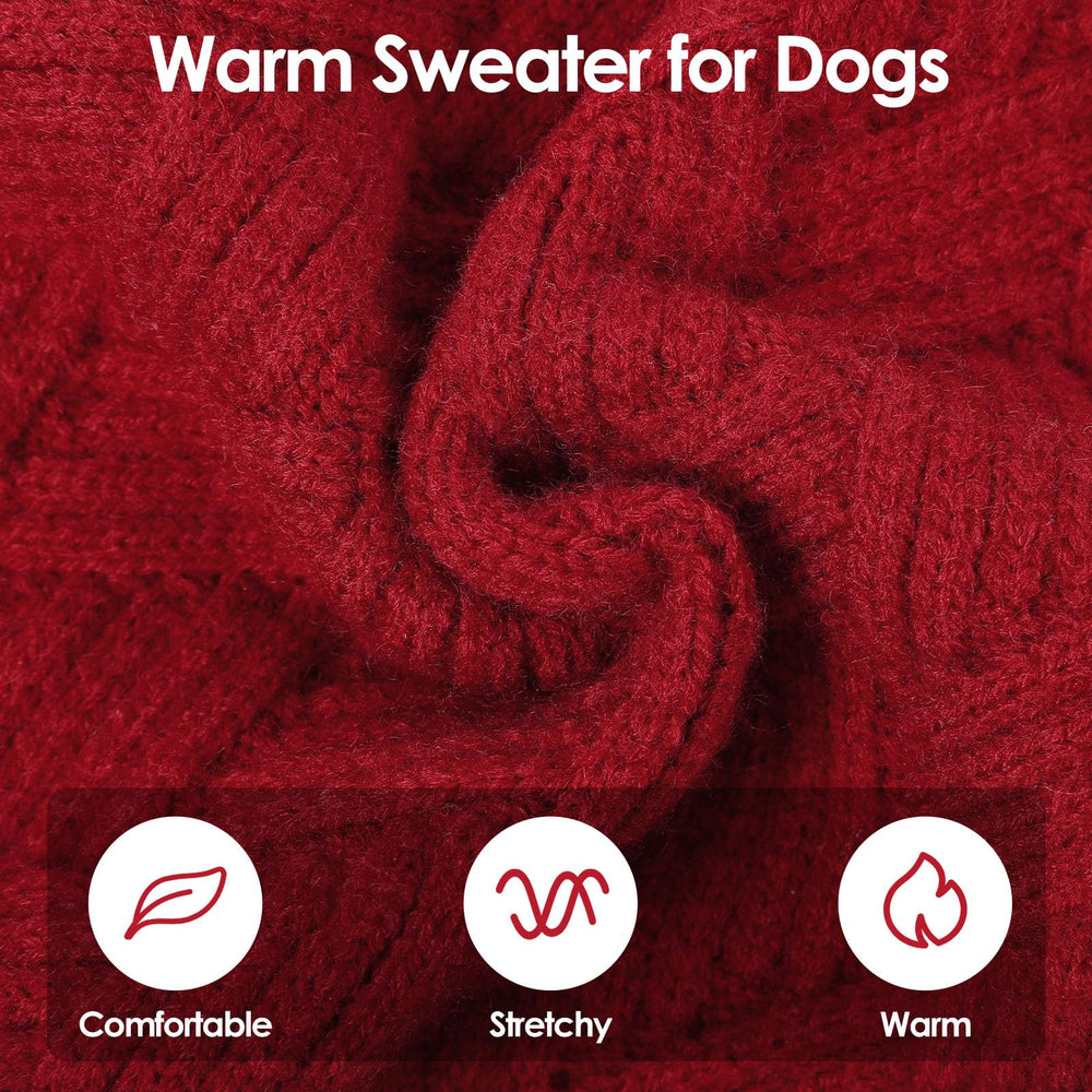 SUNFURA solid knit dog sweater fits corgi and french bulldog easily