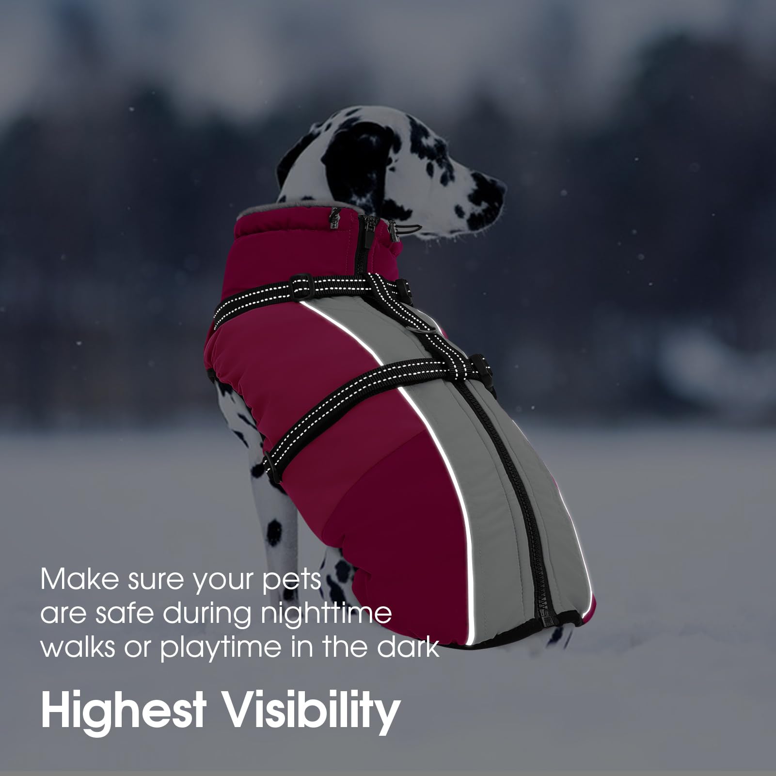 Sunfura dog winter coat abdominal-opening eases potty breaks while staying warm