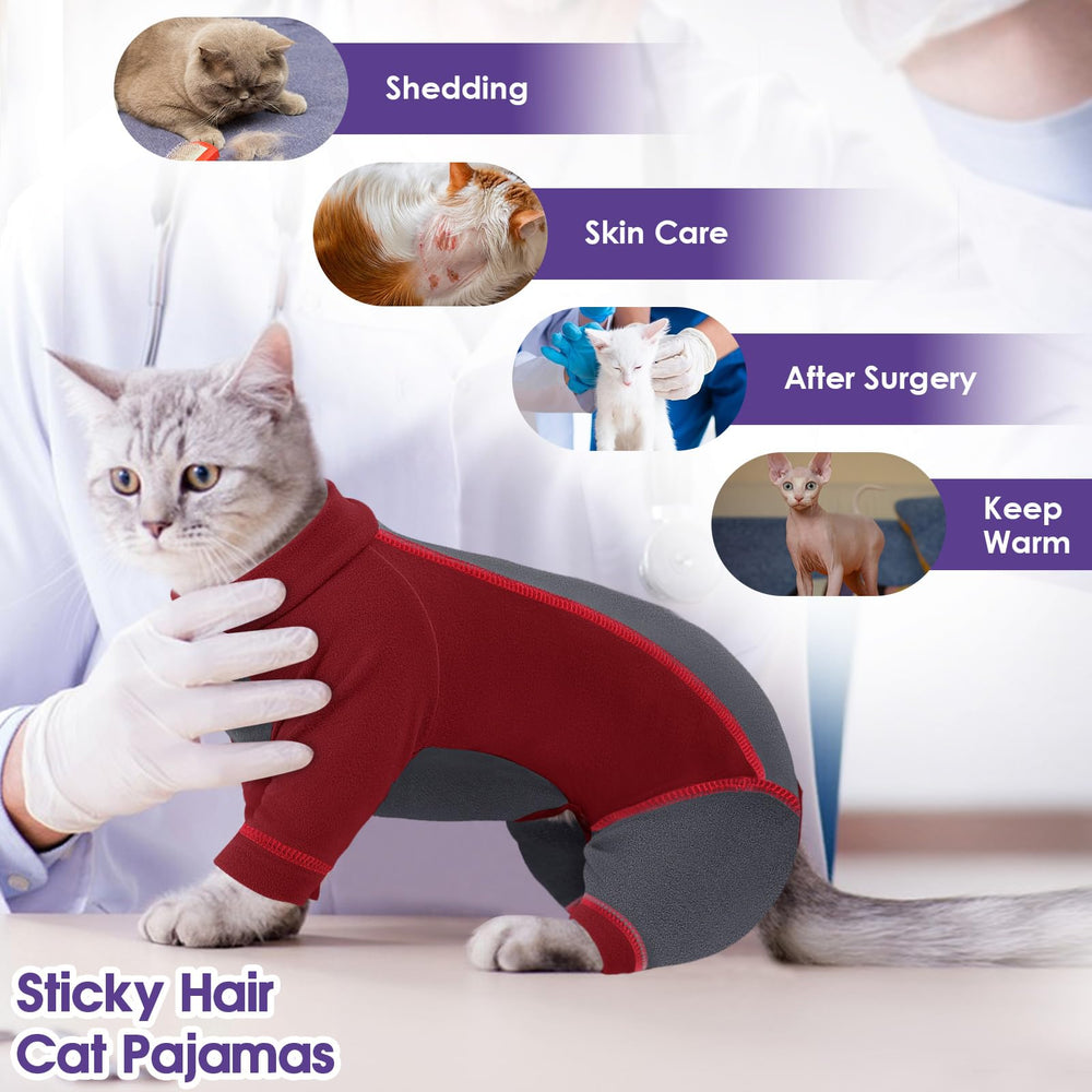 SUNFURA Hair Sticky Cat Clothes abdomen opening for litter access and comfort