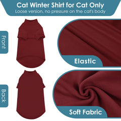SUNFURA Sphynx sweater burgundy side view shows sleeve coverage.