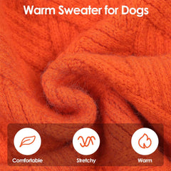 SUNFURA turtleneck-sleeve dog sweater showing two sleeves for easy on/off warmth.