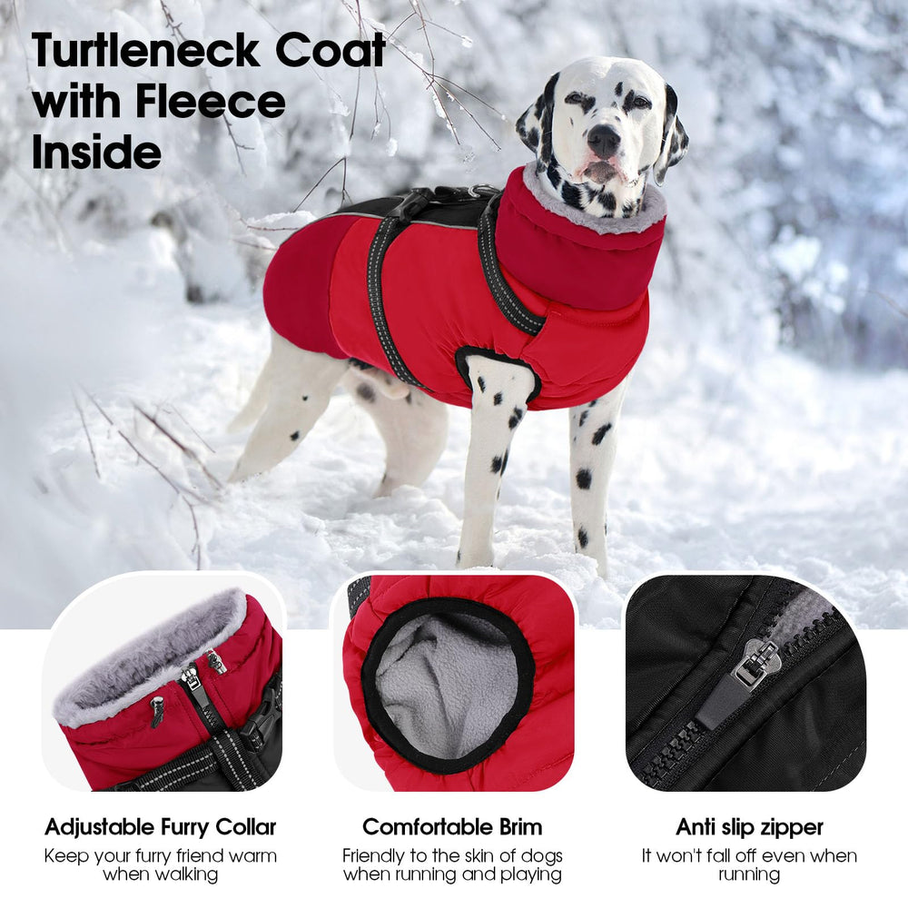 SUNFURA waterproof fleece jacket keeps your dog warm on damp days