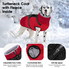 SUNFURA waterproof fleece jacket keeps your dog warm on damp days