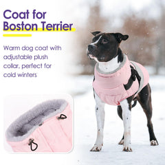 SUNFURA waterproof dog jacket fleece lining for warm, cozy outings in light rain or snow