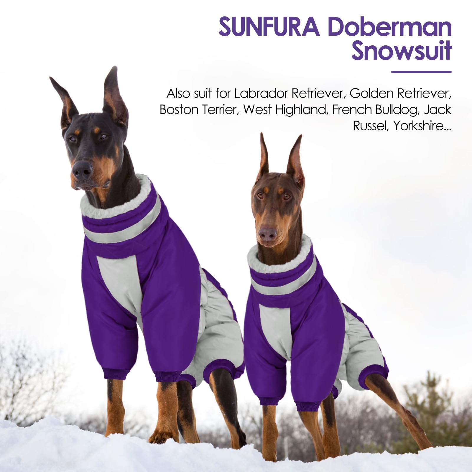 SUNFURA winter puffer dog coat with legs supports outdoor adventures in chilly air
