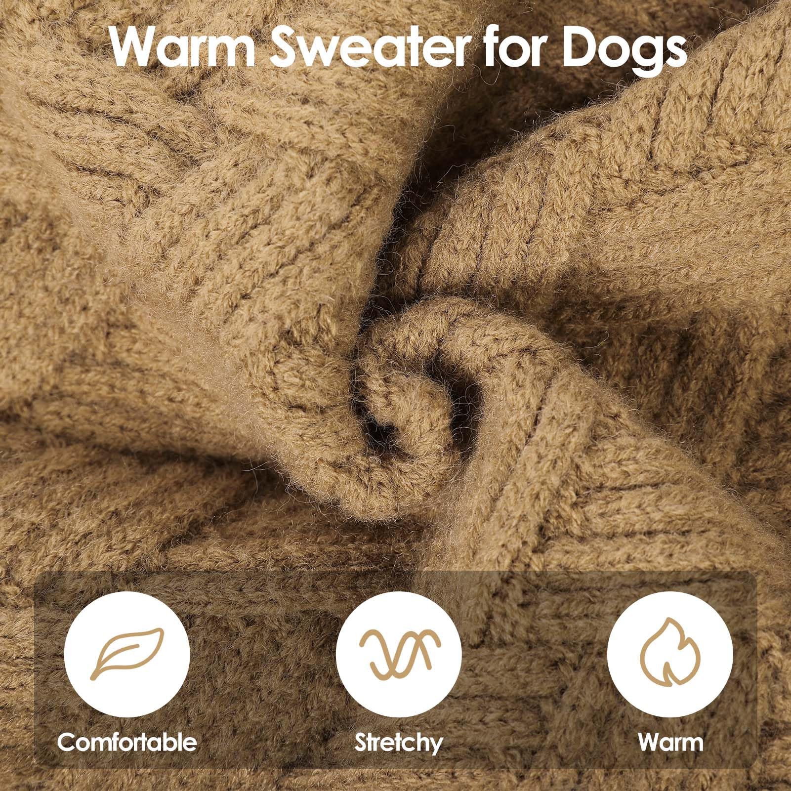 SUNFURA XXL dog sweater camel turtleneck design for easy dressing