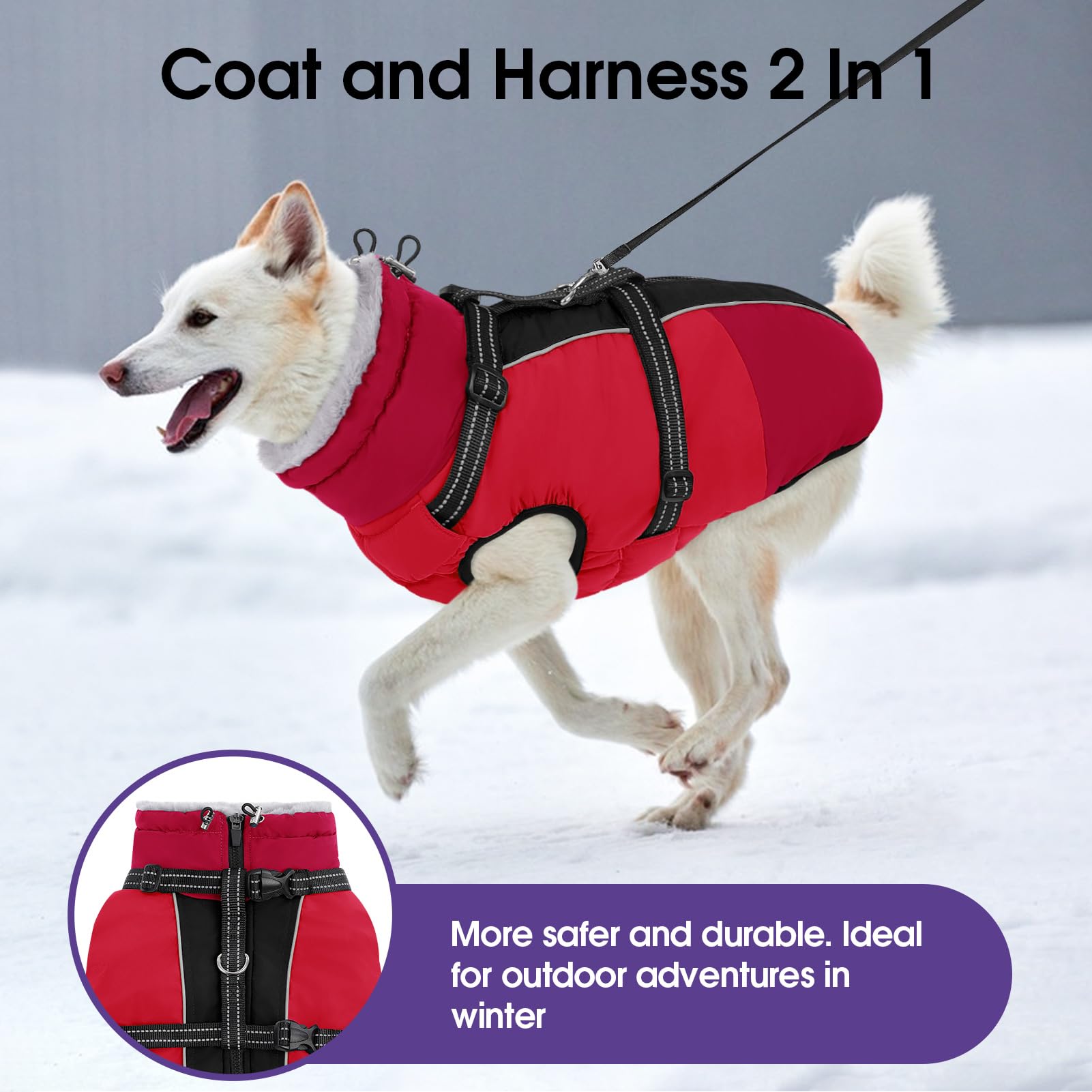 SUNFURA zip-up coat for easy on/off and comfortable potty breaks