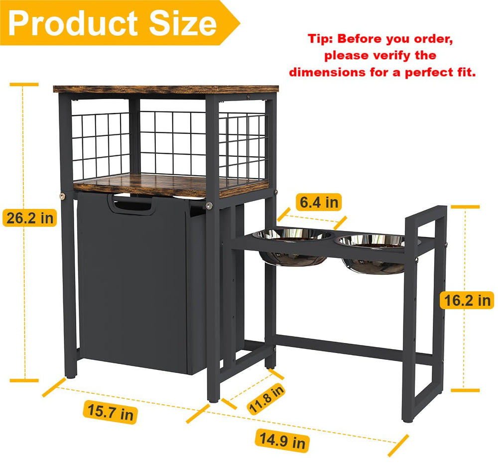 Sungaryard dog food storage cabinet with removable basket and easy access.