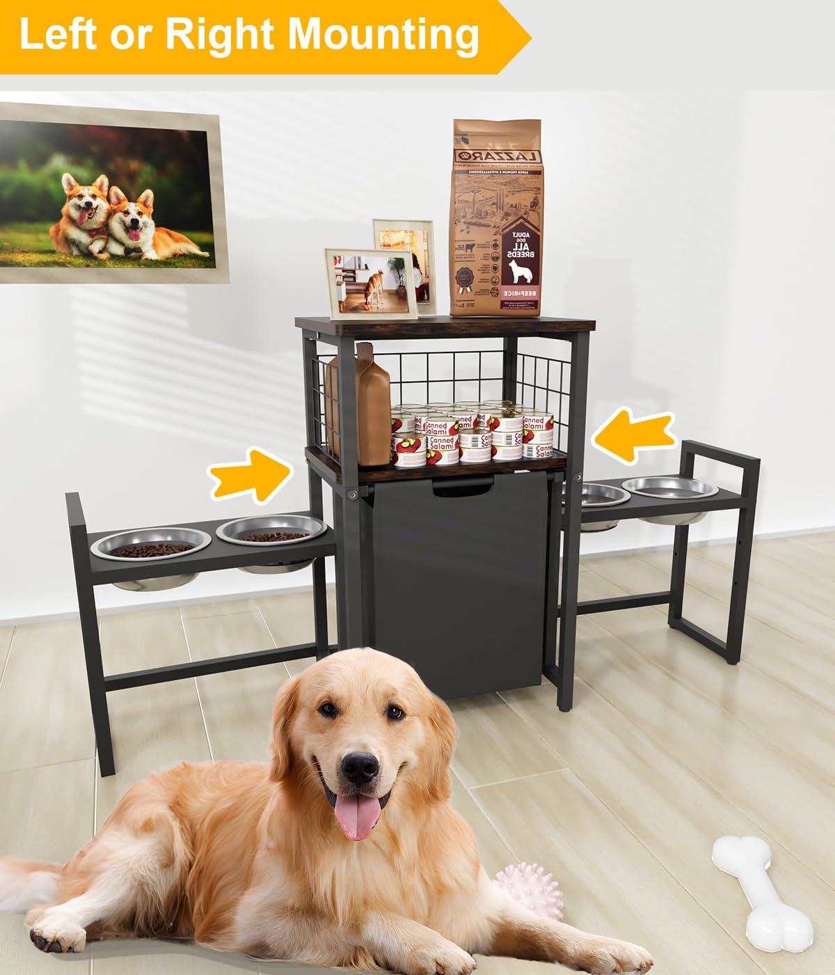Sungaryard durable metal frame and wood accents for a sturdy pet station.