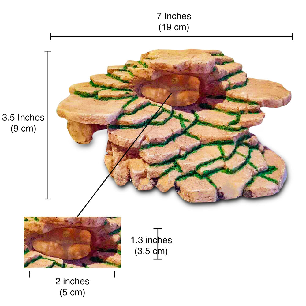 SunGrow Gecko Rock Hide Edge Smooth — safe edges prevent injuries