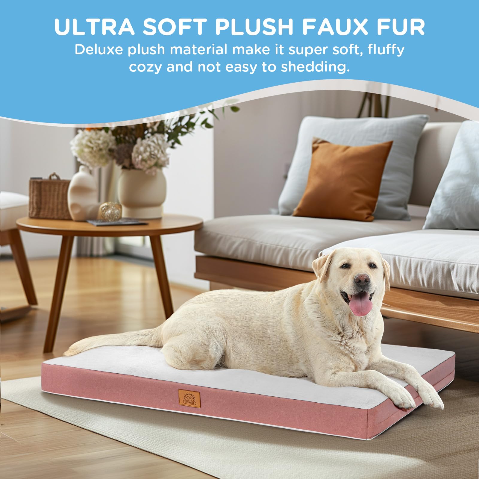 Sunheir dog bed cover anti-slip bottom reduces movement and noise.