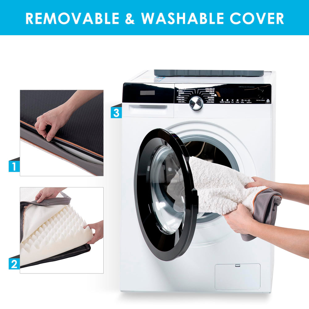 Sunheir washable dog bed cover is easy to clean in a washing machine.