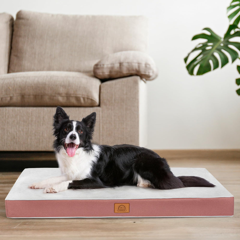 Sunheir pink dog bed cover zipper close for easy removal.