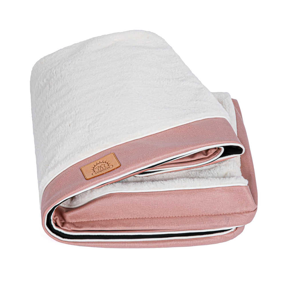 Sunheir washable dog bed cover close-up of soft plush fabric for cozy naps.