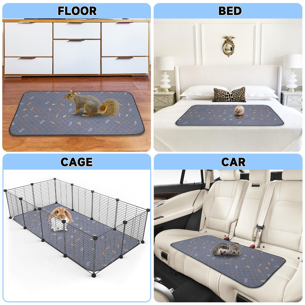 Sunheir washable guinea pig pads shown in a cage setup for easy care.