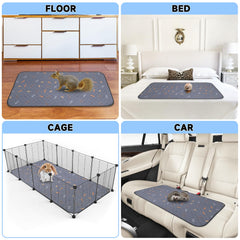 Sunheir washable guinea pig pads shown in a cage setup for easy care.