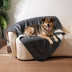Sunheir waterproof dog blanket front view protects furniture from spills.