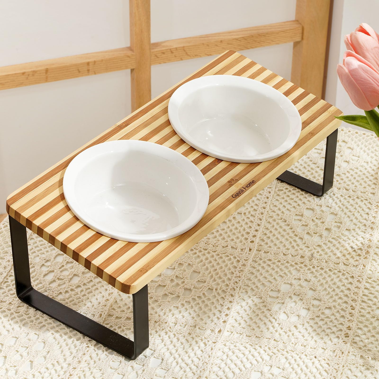 Sunhoo cat eating dish close-up highlights ergonomic tilt and smooth swallowing.
