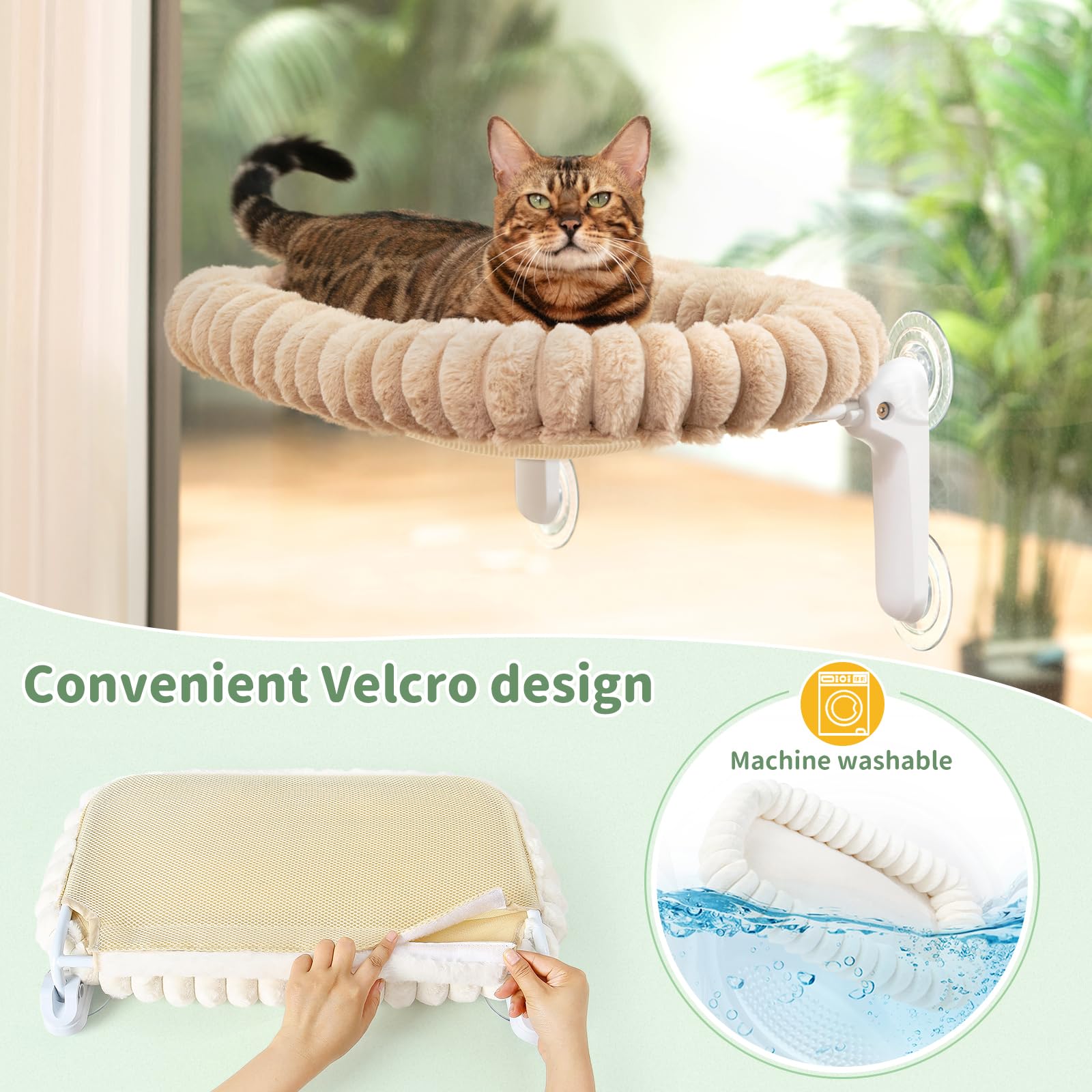 Sunhoo cat window bed foldable design folds flat for easy storage.