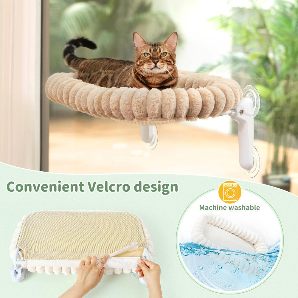 Sunhoo cat window bed foldable design folds flat for easy storage.
