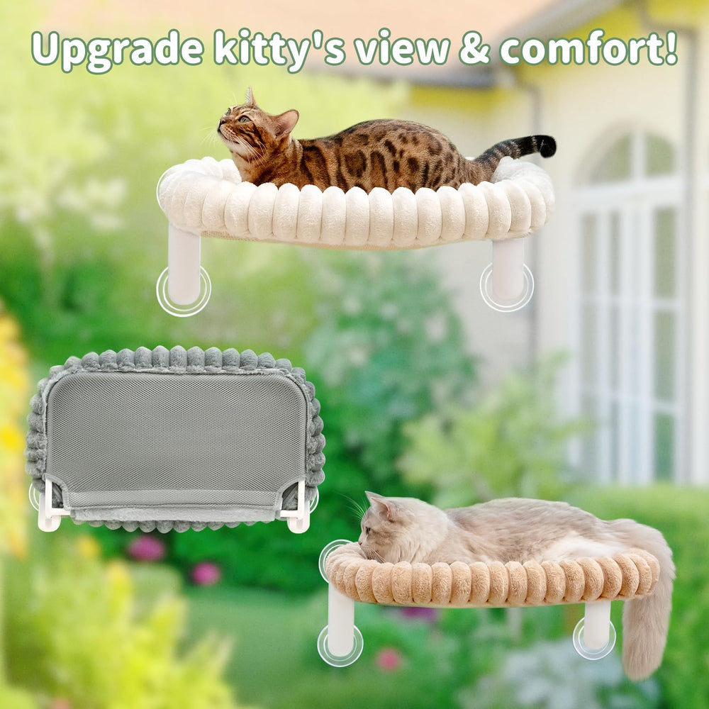 Sunhoo cat window bed reinforced frame supports larger cats and multi-cat use.
