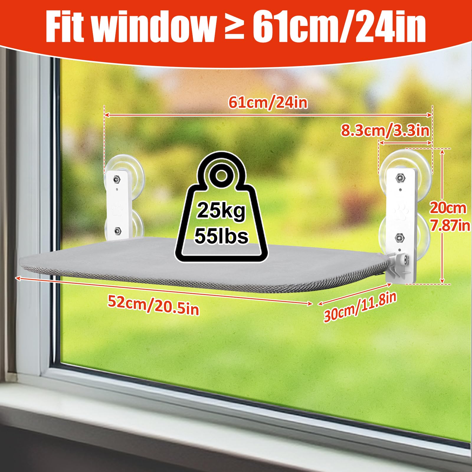 Sunhoo Cat Window Hammock easy-assembly parts enable quick setup.