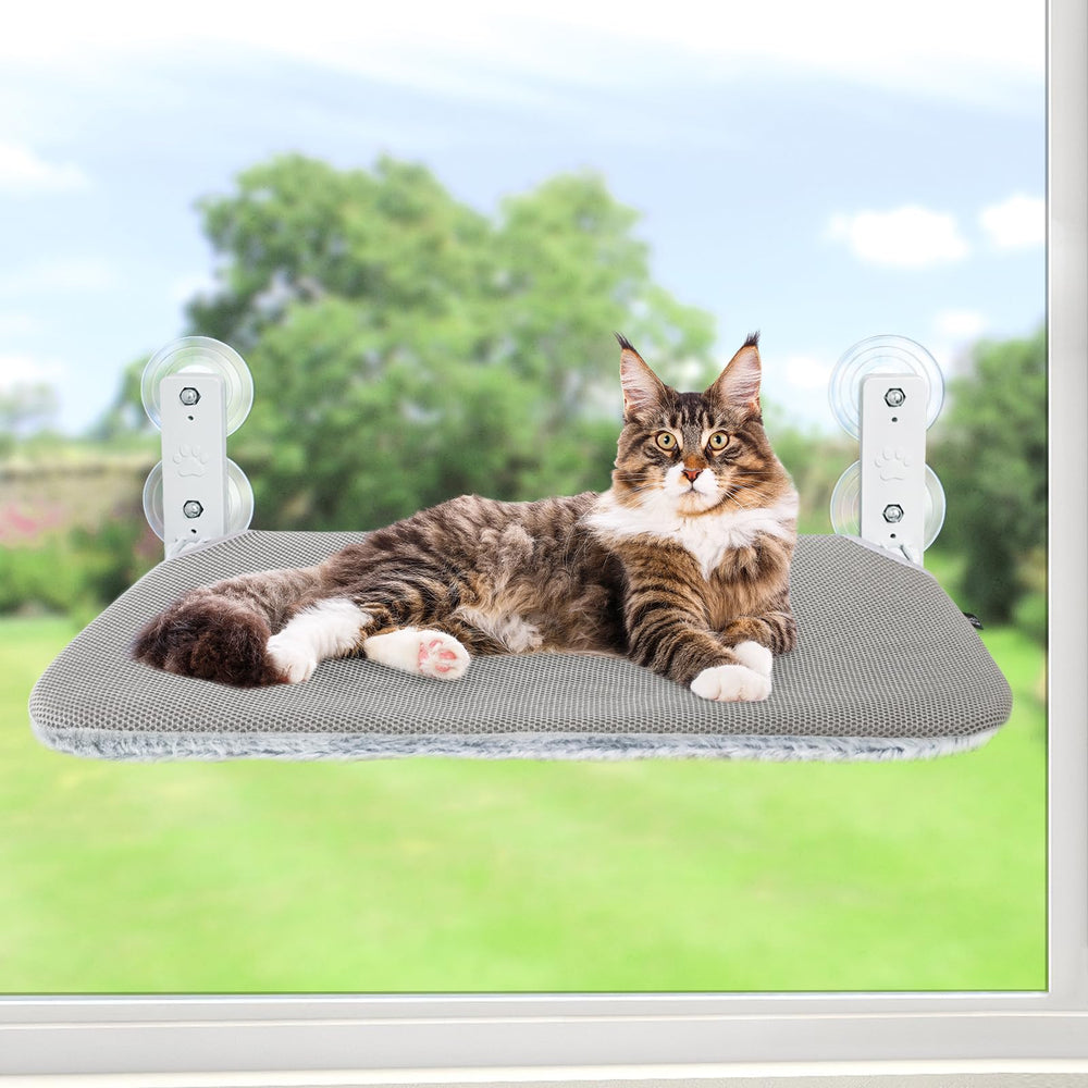 Sunhoo cat window hammock foldable cordless design for clutter-free space and easy installation.